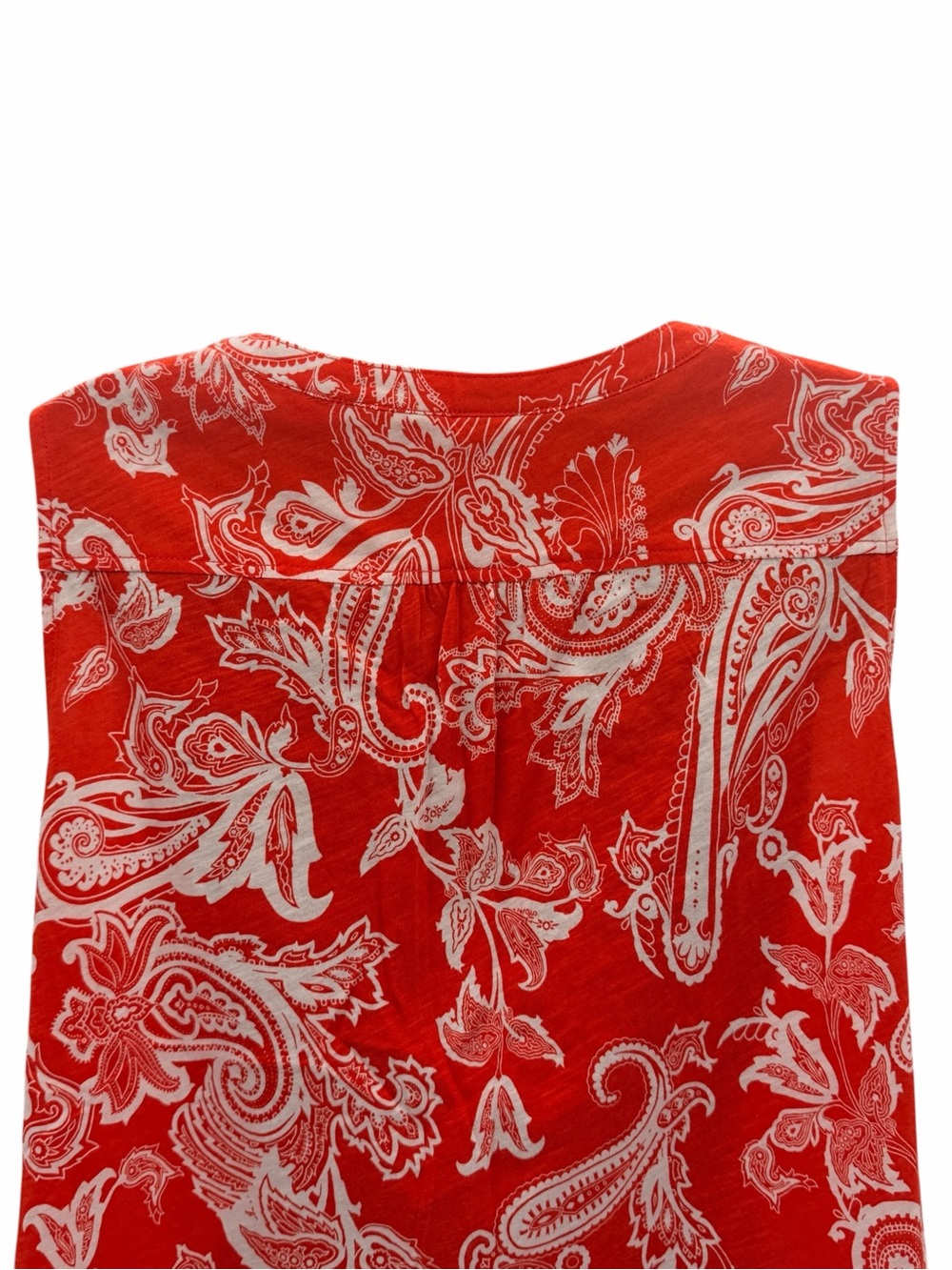 NY&C SoHo Jeans Collection Sleeveless Red Paisley Button-Front Women's Top - Picture 9 of 9